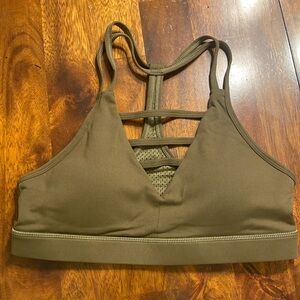 Zyia army green grid bra NWOT